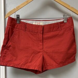 J. Crew Women's Vibrant  Rust Red Chino Shorts Sz4